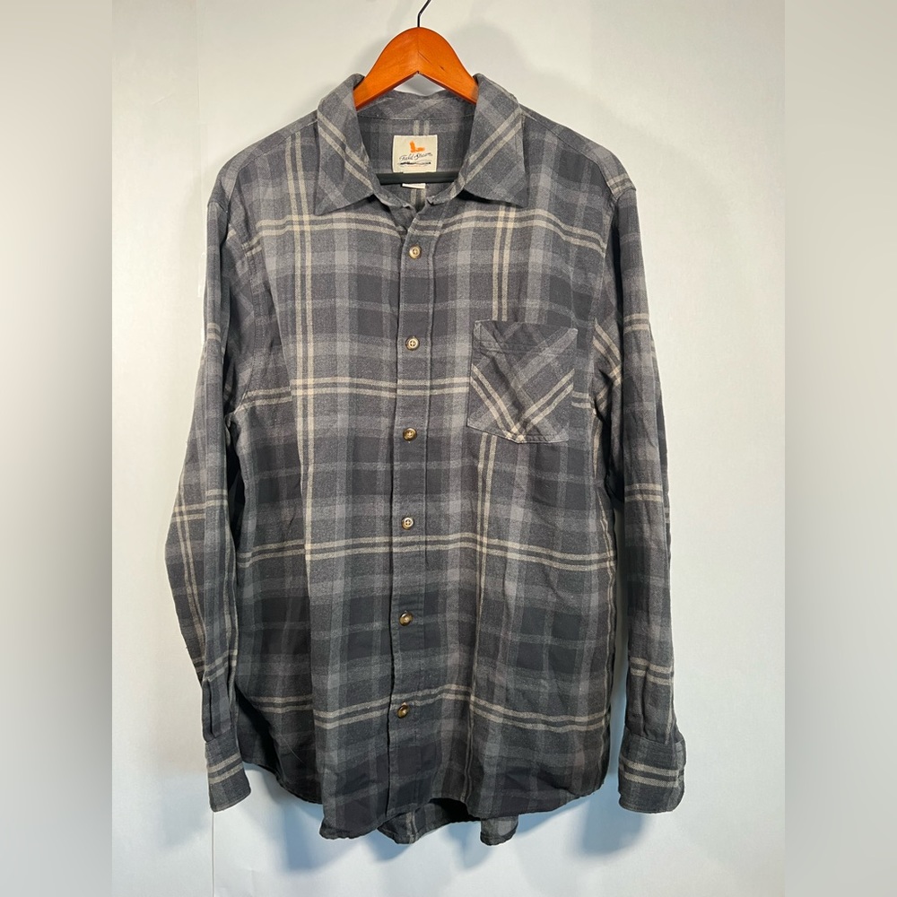 Field & Stream Flannel Shirt - Button Down Blue Plaid Men’s (Size: XL)